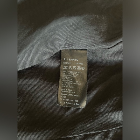 All Saints Women’s Leather Biker Jacket Size 4 - Picture 11 of 12